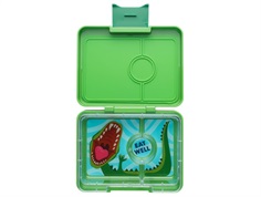 Yumbox Jurassic green/dinosaur snack box lunchbox with 3 compartments